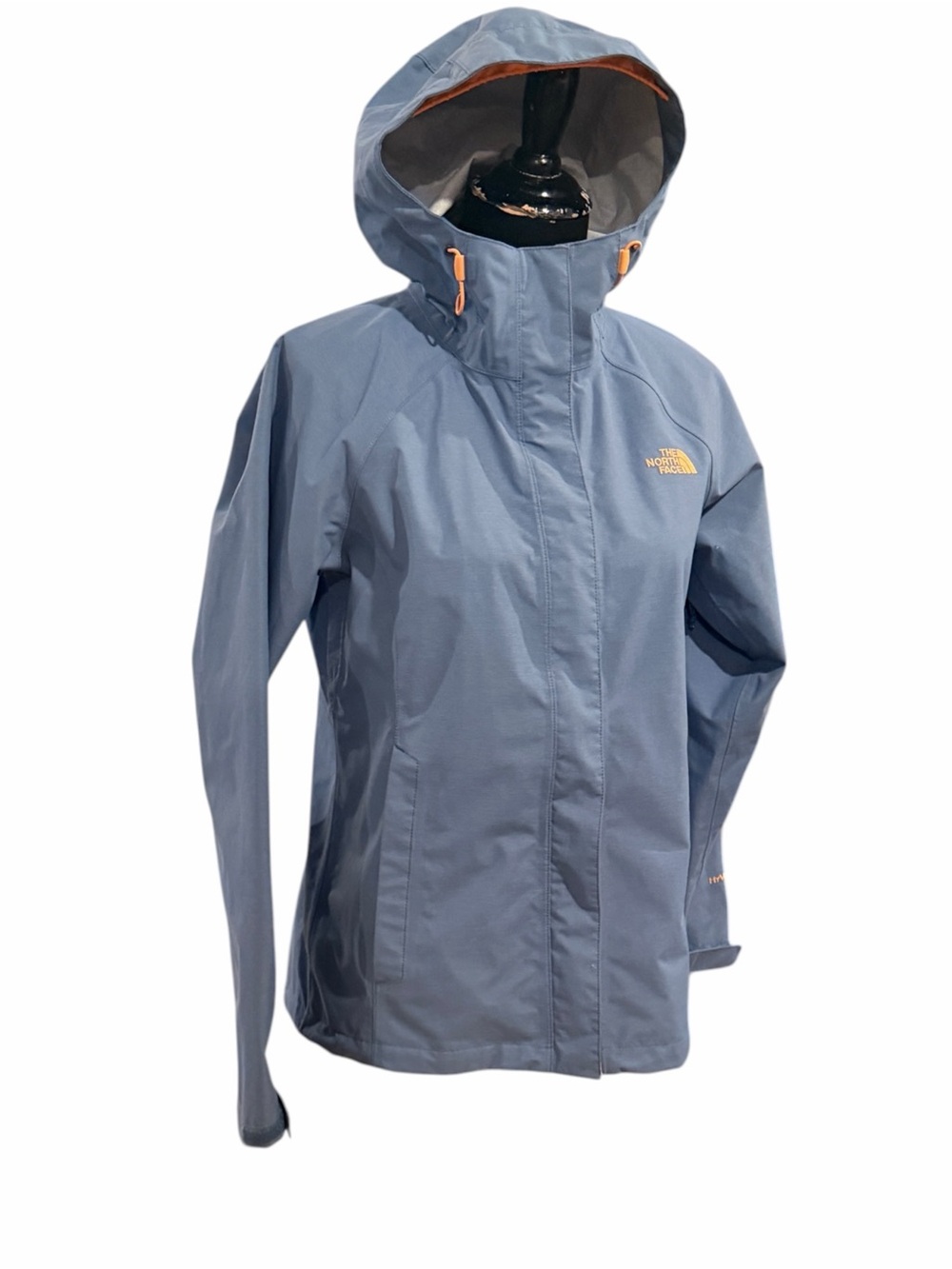 The North Face Women's Slate Blue Hooded Shell with Orange Accents Size Small